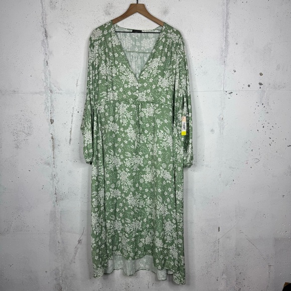 summersalt Dresses & Skirts - Summersalt Cinched Waist Caftan Dress Vintage Floral Ivy Print Silky New NWT XL